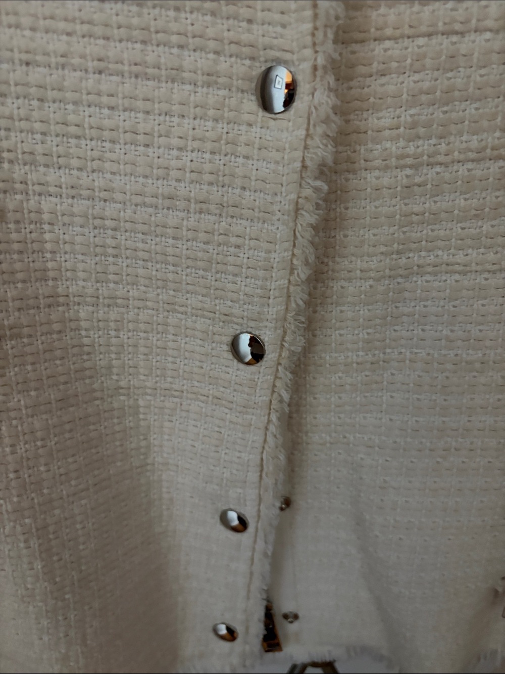 Cream Tweed Button-Front Jacket - Picture 4 of 6